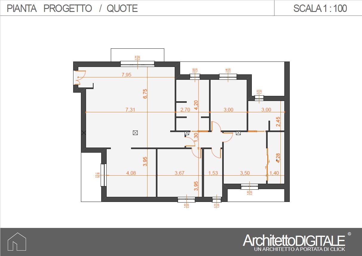 Progetto Di Una Casa Con Corridoio Architetto Digitale